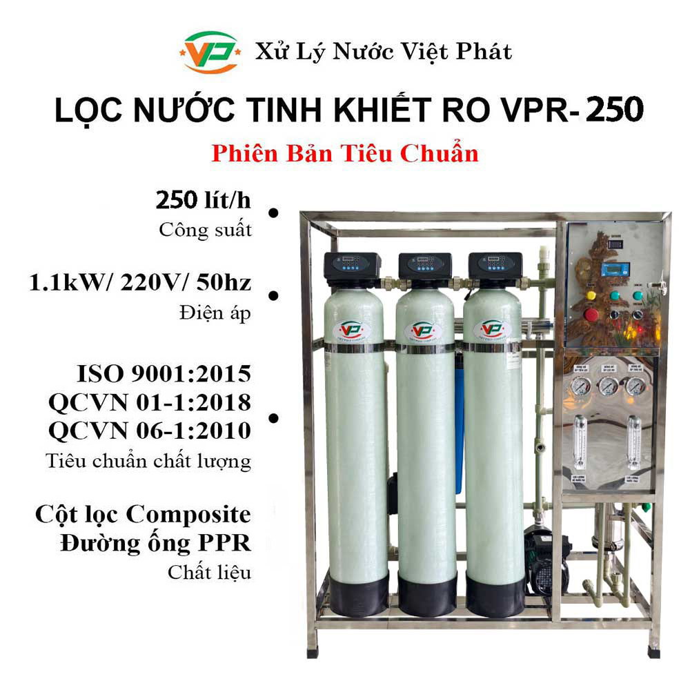 Hệ thống lọc nước ro công nghiệp 250l/h