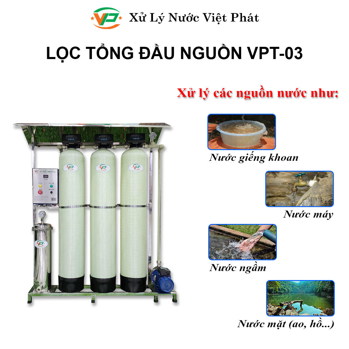 Bộ lọc nước đầu nguồn gia đình VPT-03 - Ảnh 4