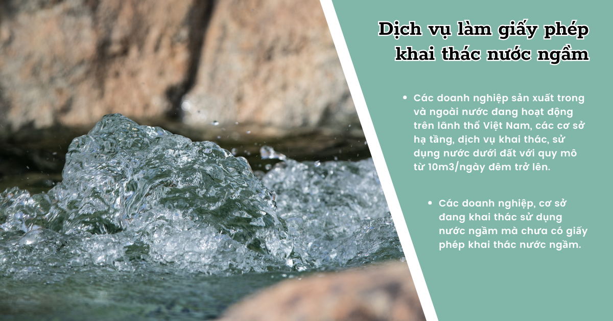 Dịch vụ xin giấy phép khai thác nước ngầm