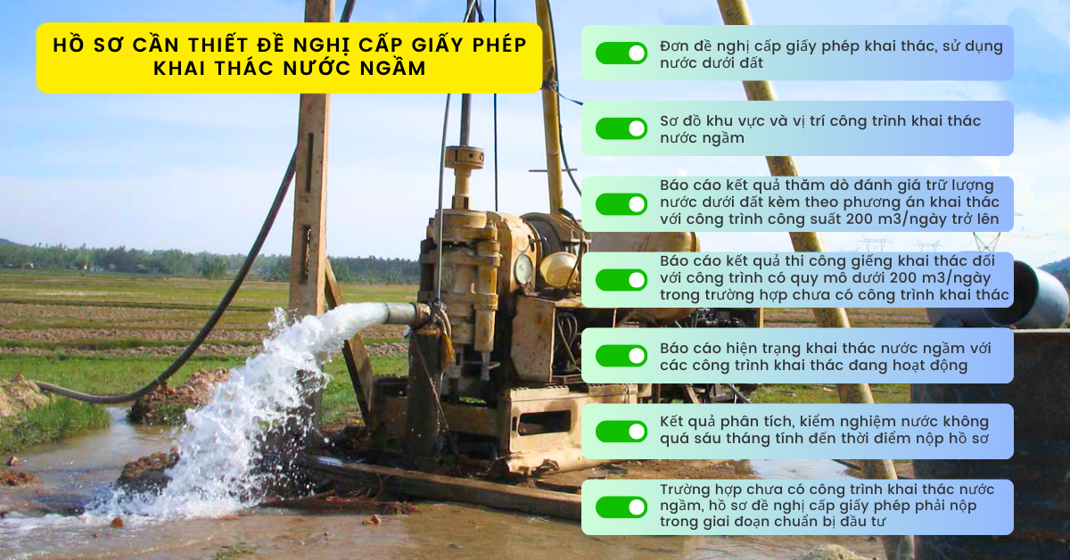 Hồ sơ cấp phép khai thác nước ngầm