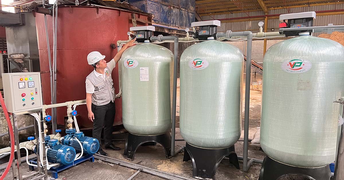 Hệ thống làm mềm nước cứng tại Bamboo King Vina