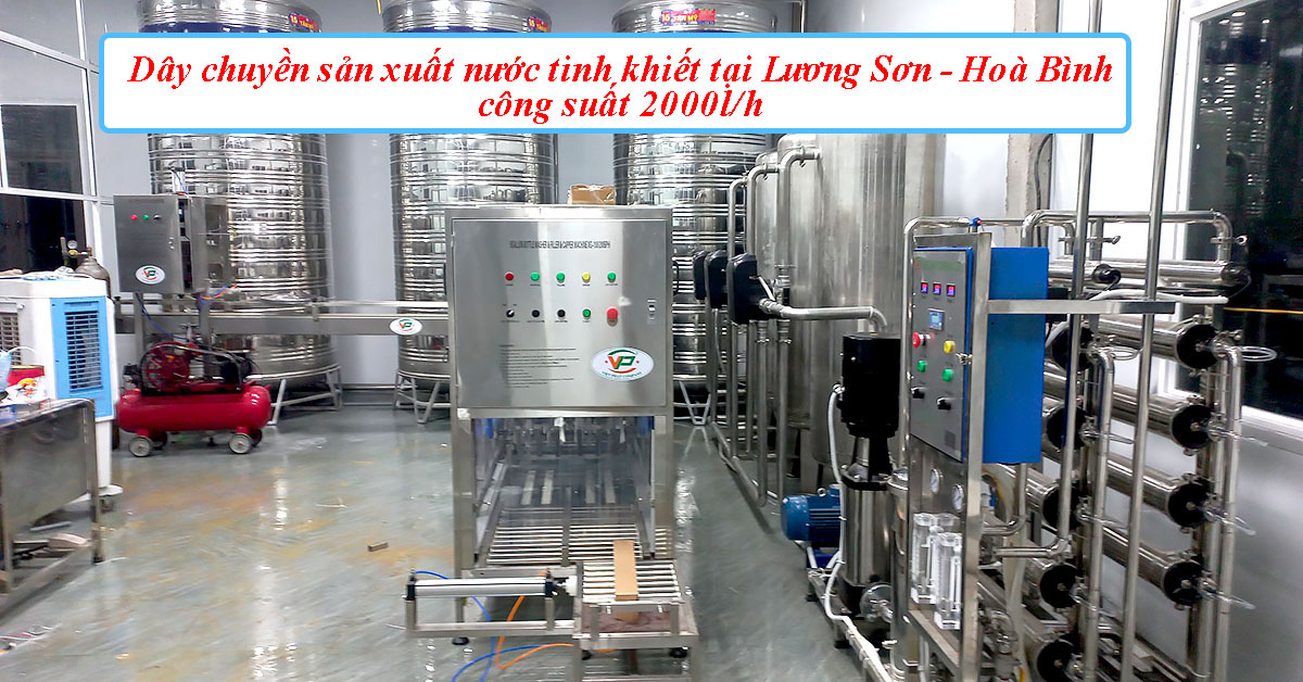 Dây chuyền sản xuất nước tinh khiết tại Lương Sơn - Hoà Bình