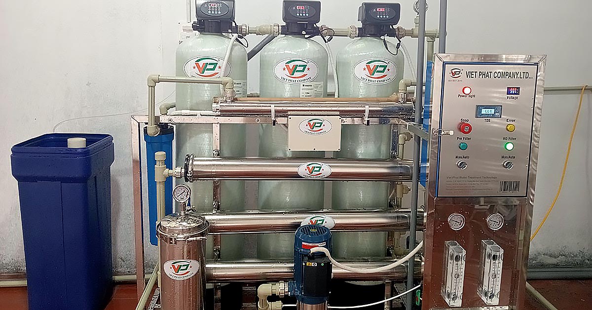 Lắp đặt hệ thống lọc nước RO công nghiệp 1000l tại Quốc Oai - Hà Nội