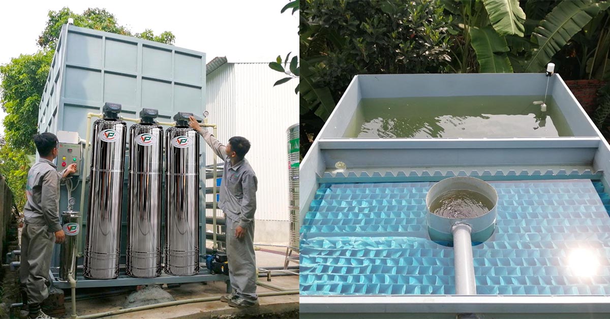 Bể lắng của module xử lý nước giếng khoan