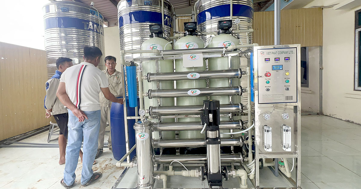 Hoàn thành lắp đặt dây chuyền sản xuất nước tinh khiết 1500l/h tại Thanh Hoá