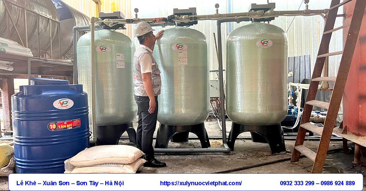 Hệ thống làm mềm nước cứng 300m3/ngày do Việt Phát thi công