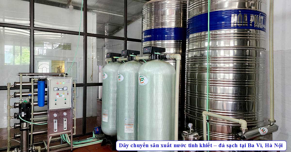 Dây chuyền sản xuất nước tinh khiết – đá sạch tại Ba Vì, Hà Nội