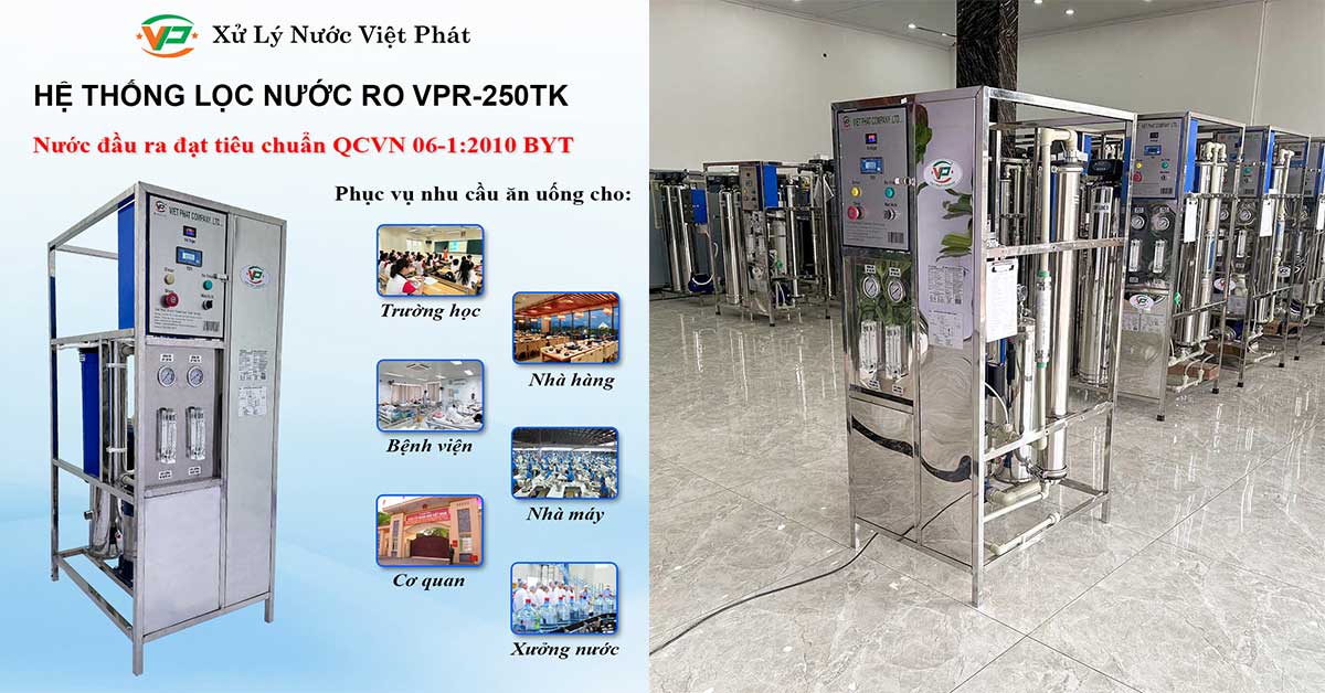 Ứng dụng của hệ thống RO công suất 250 lít/giờ