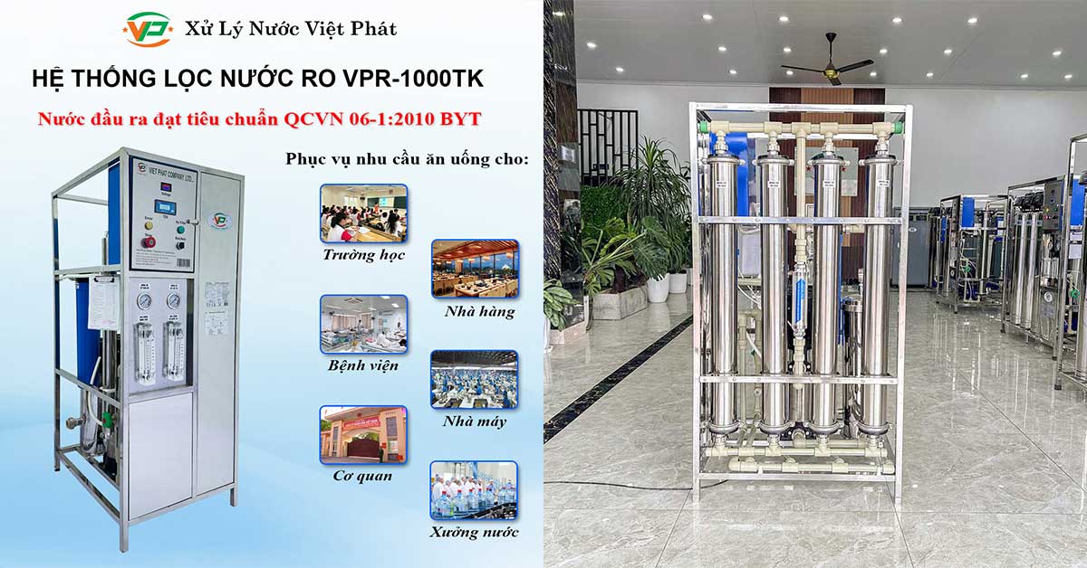 Ứng dụng của hệ thống RO công suất 1000l/h