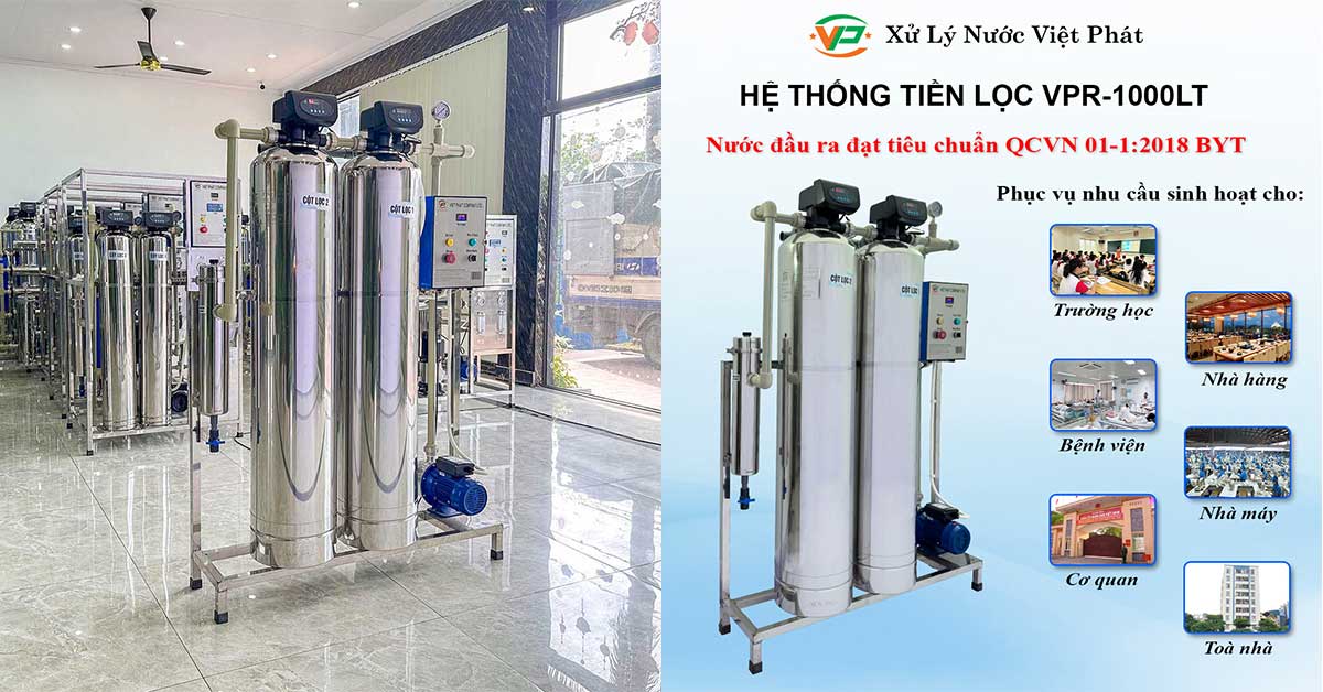 Ứng dụng của hệ thống tiền lọc 2000-2200l/h