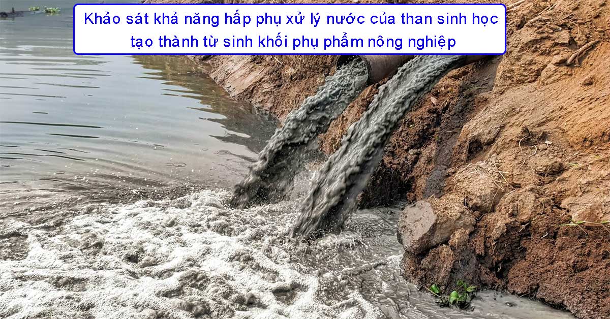 Khảo sát khả năng hấp phụ xử lý nước của than sinh học tạo thành từ sinh khối phụ phẩm nông nghiệp