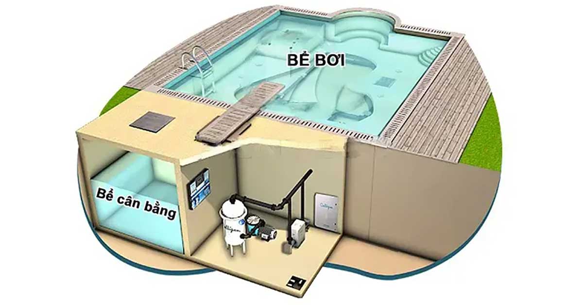 Bể cân bằng trong xử lý nước bể bơi