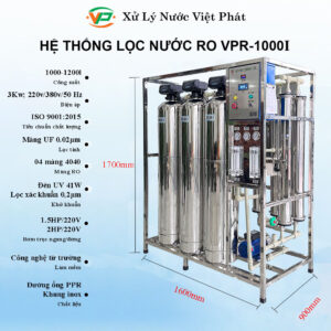 Thông số của Máy lọc nước ro công nghiệp cao cấp 1000l/h