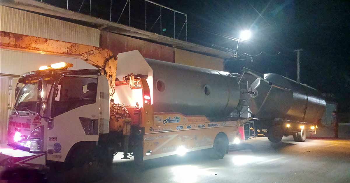 Hệ thống được vận chuyển an toàn đến địa điểm thi công