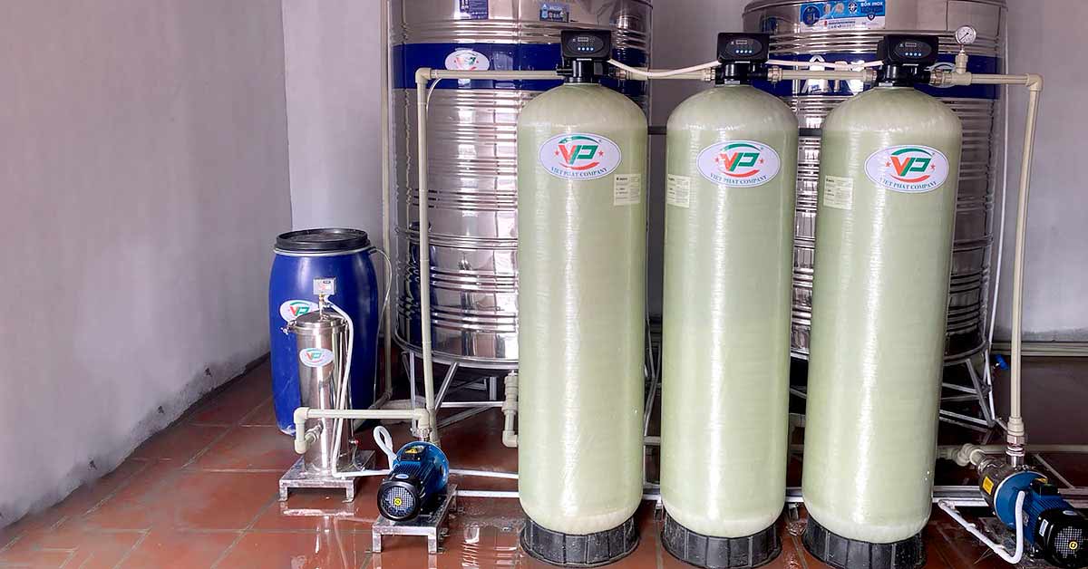 Hệ thống làm mềm nước cứng cấp cho lò hơi