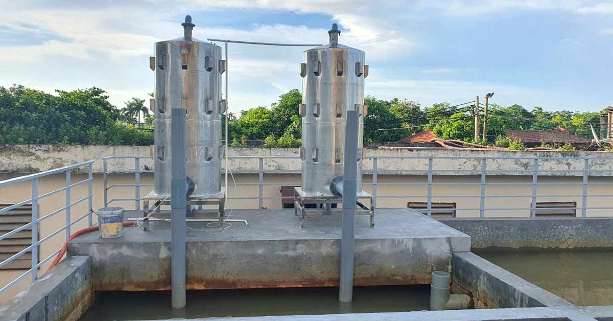 Hệ thống tháp oxy hoá giúp khử sắt
