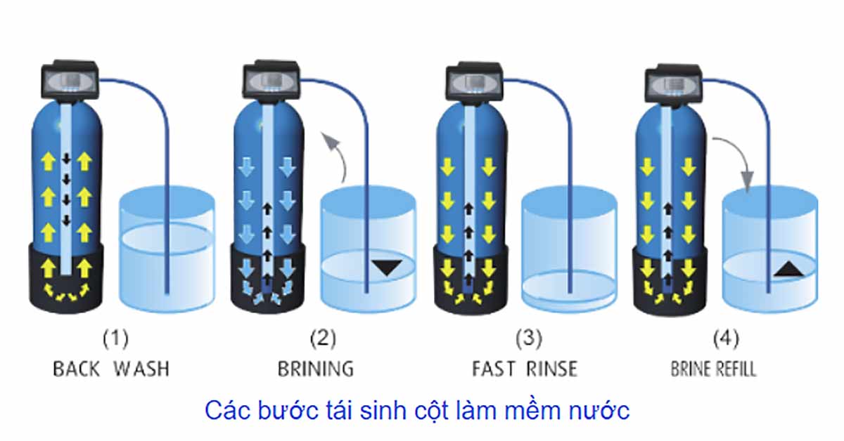 Các bước tái sinh hạt làm mềm nước