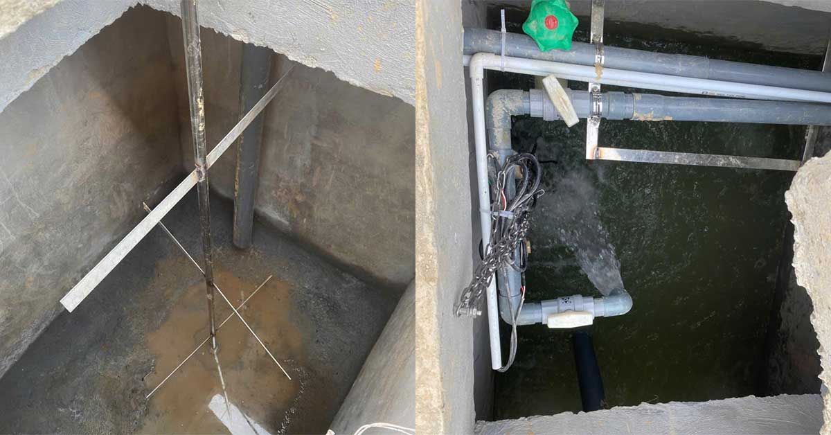 Một trong các bể xử lý của hệ thống