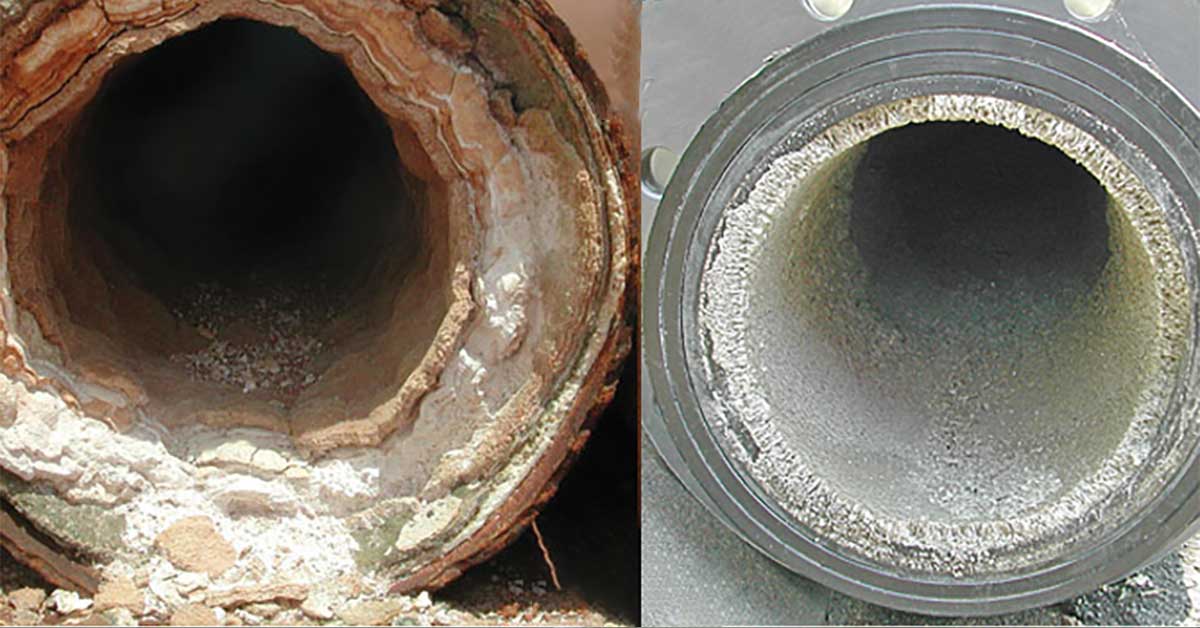 Nồi hơi bị cáu cặn do sử dụng nước cứng