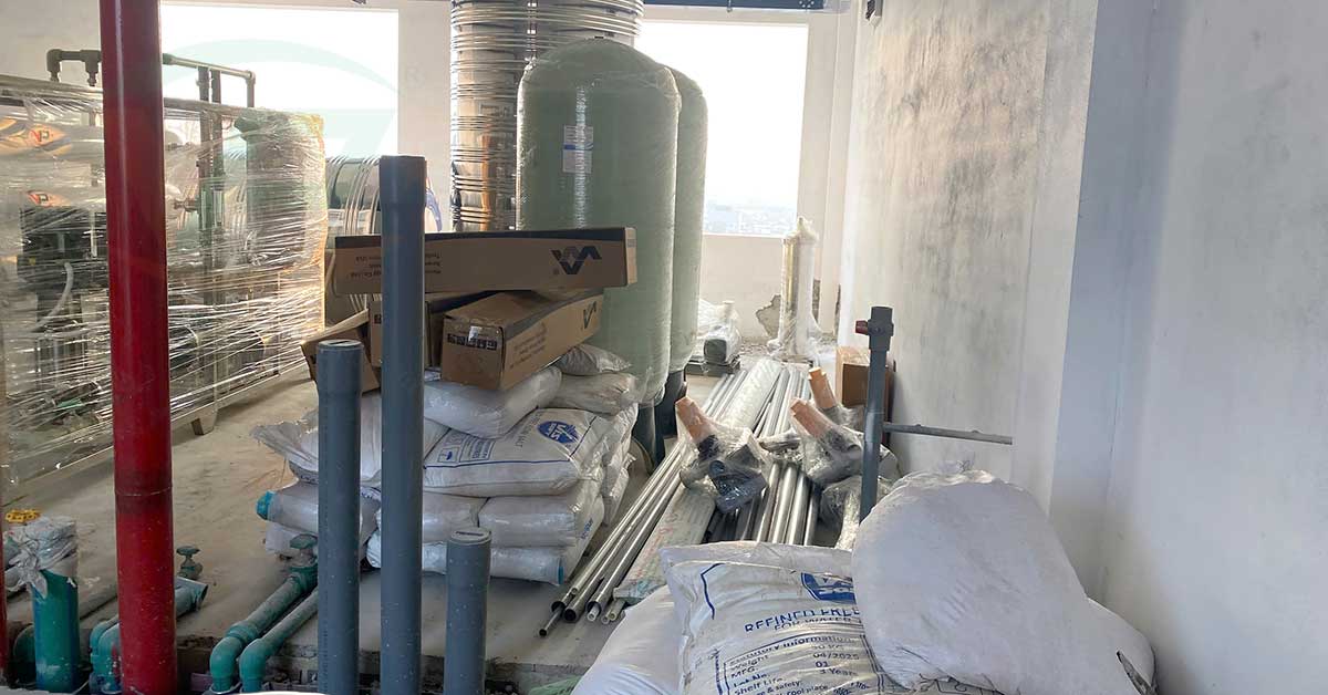 Vật tư hệ thống lọc nước RO 5000L/H cho dự án tại Hà Nội