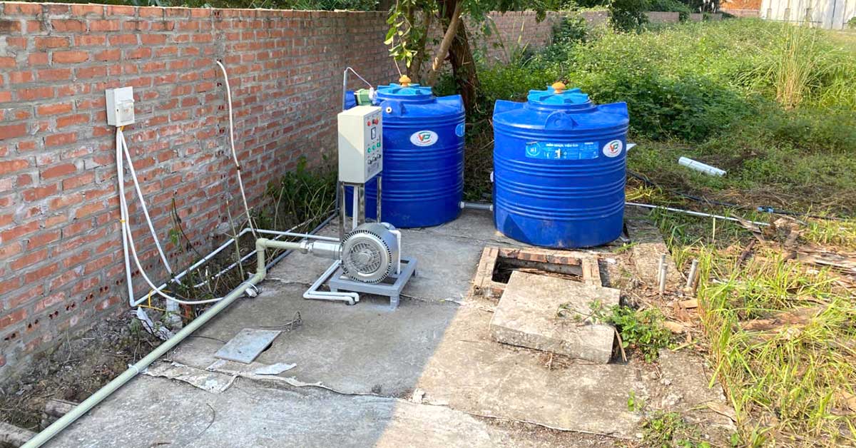 Hệ thống châm hóa chất, máy thổi khí