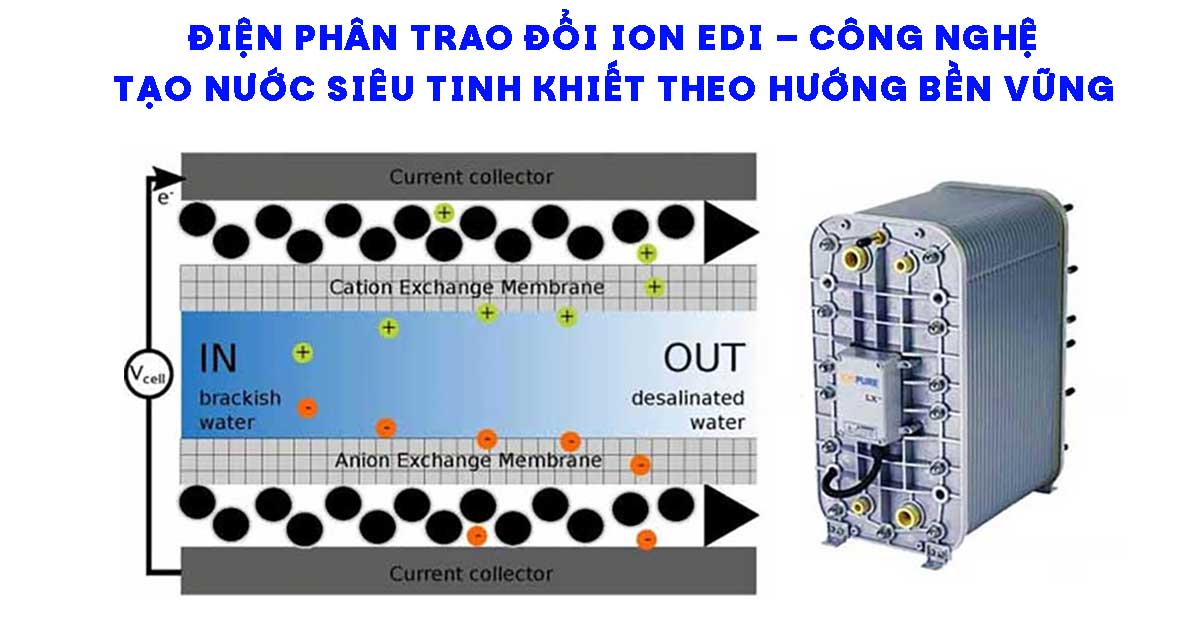 Điện Phân Trao Đổi Ion EDI – Công Nghệ Tạo Nước Siêu Tinh Khiết Theo Hướng Bền Vững