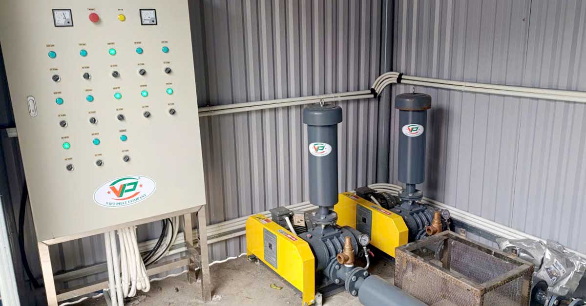 Hệ thống máy thổi khí tủ điện điều khiển