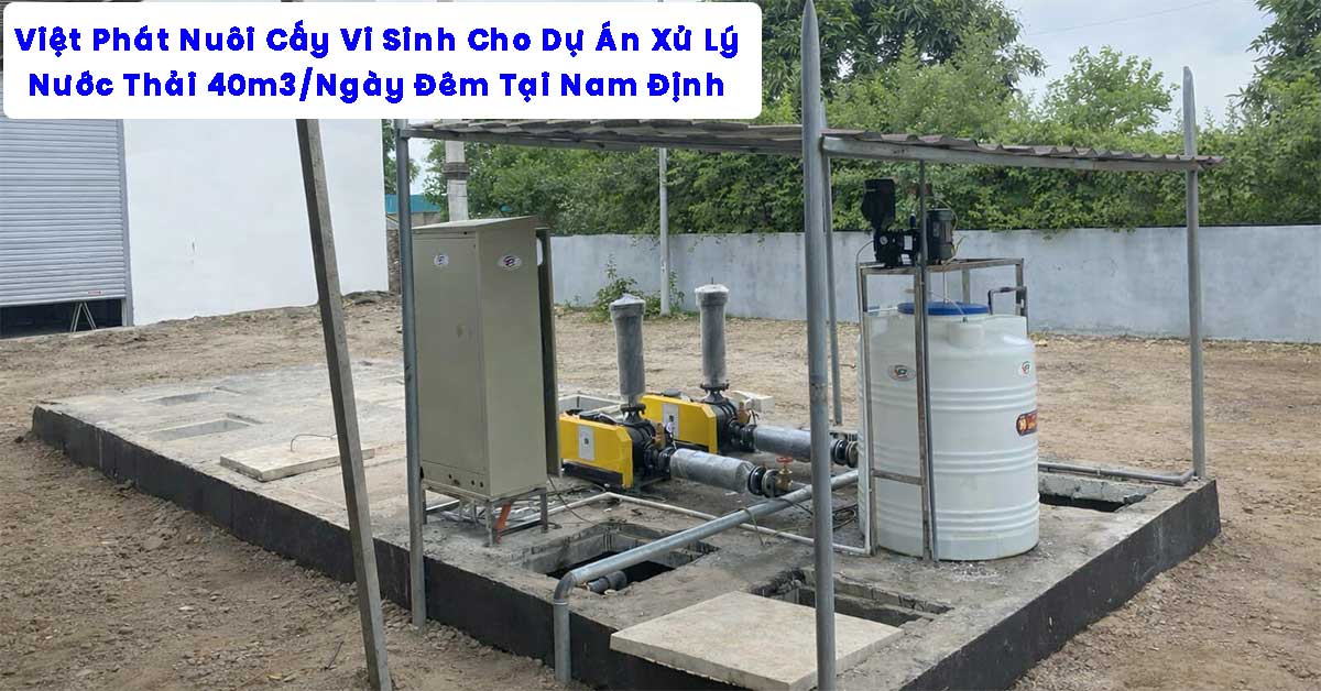 Việt Phát Nuôi Cấy Vi Sinh Cho Dự Án Xử Lý Nước Thải 40m3/Ngày Đêm Tại Nam Định
