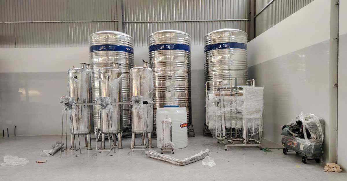 Vật tư thiết bị hệ thống lọc nước RO công nghiệp 3000l/h