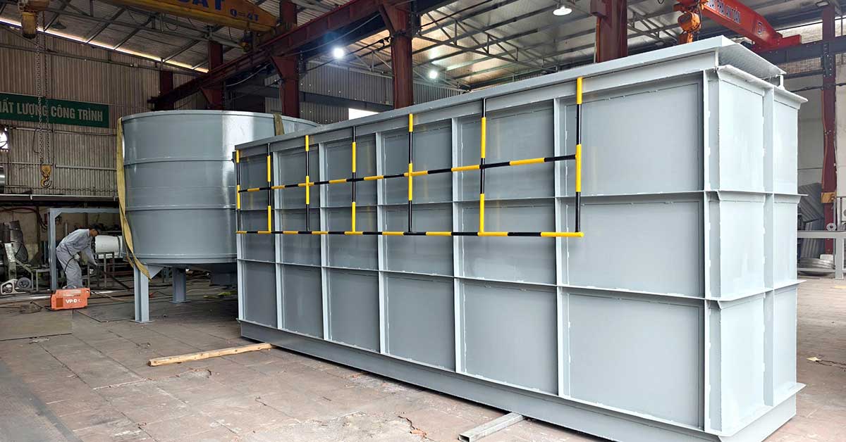 Module xử lý nước thải hợp khối bằng thep SS400 do Việt Phát sản xuất