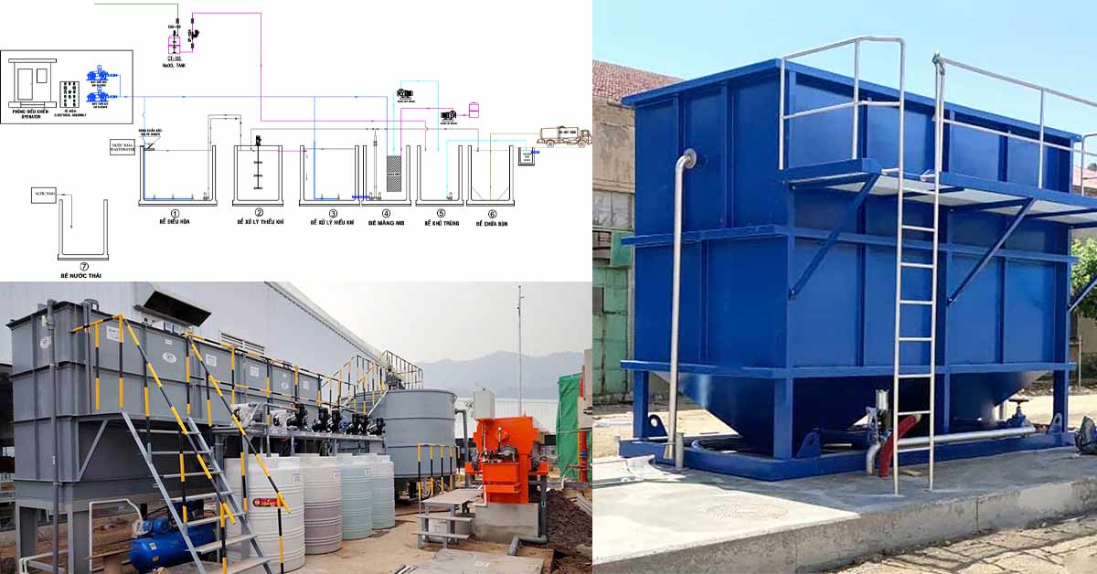 Cấu tạo thiết bị xử lý nước thải hợp khối composite 50m3/ngày đêm
