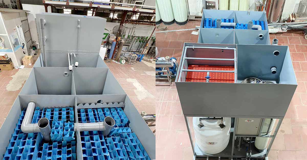 Module xử lý nước giếng khoan chế tạo bằng thép SS400