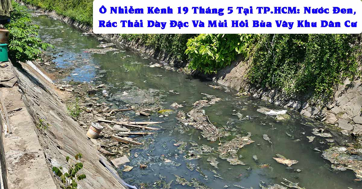 Ô Nhiễm Kênh 19 Tháng 5 Tại TP.HCM: Nước Đen, Rác Thải Dày Đặc Và Mùi Hôi Bủa Vây Khu Dân Cư