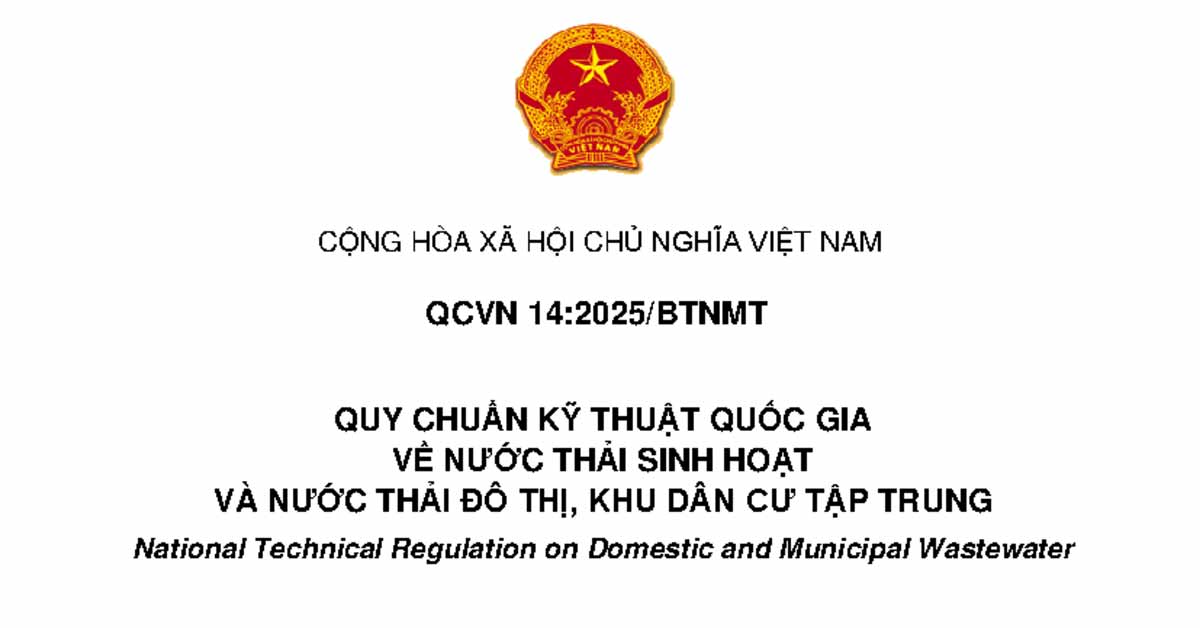 Quy chuẩn kỹ thuật quốc gia QCVN 14:2025/BTNMT