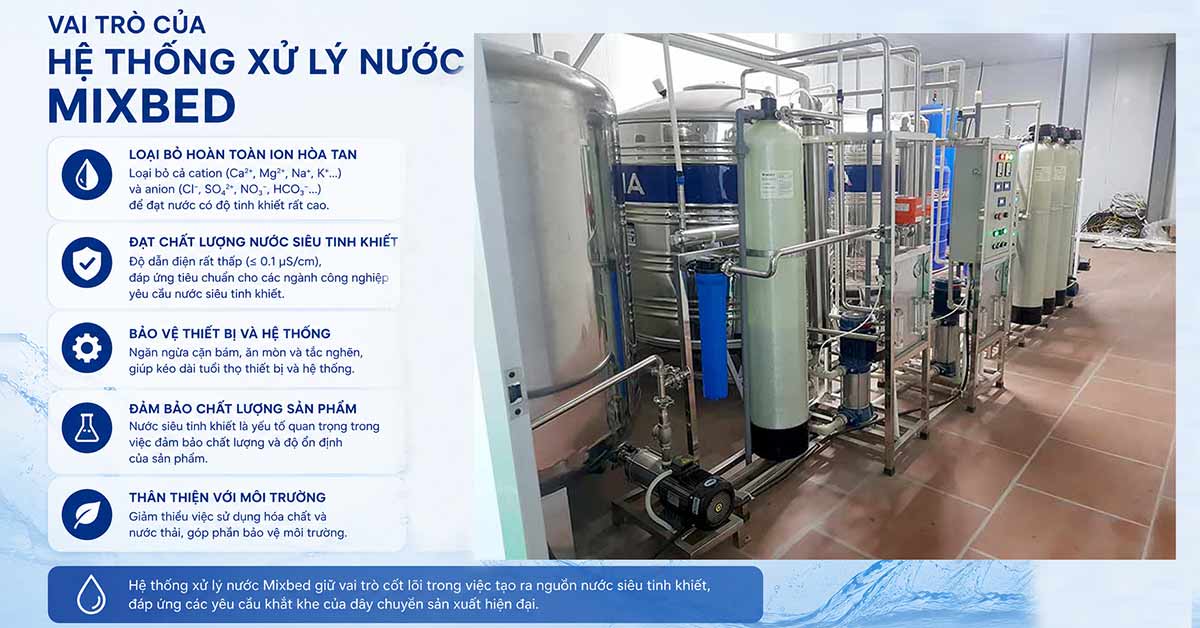 Vai trò của hệ thống xử lý nước mixbed