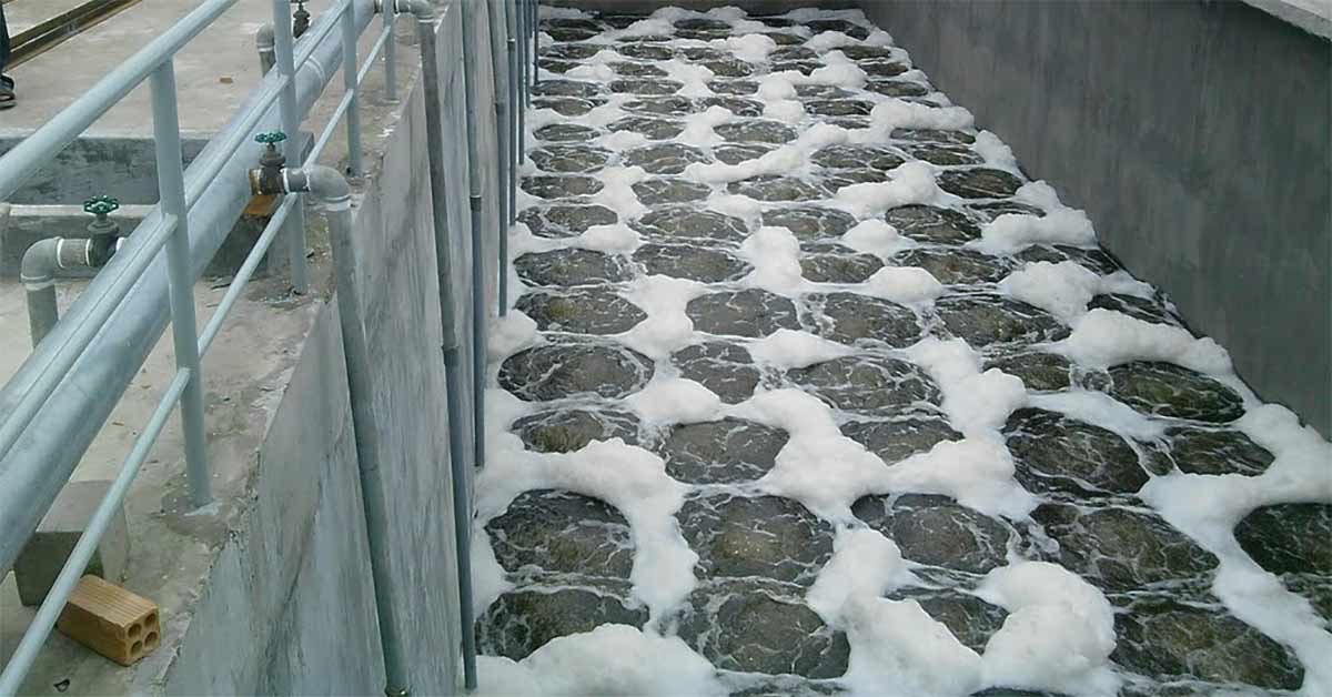 Bể Aerotank nhiều bọt trắng
