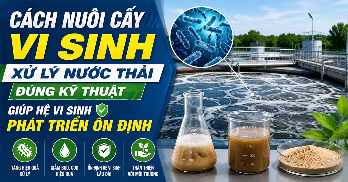 Cách Nuôi Cấy Vi Sinh Xử Lý Nước Thải Đúng Kỹ Thuật - Xử Lý Nước Việt Phát