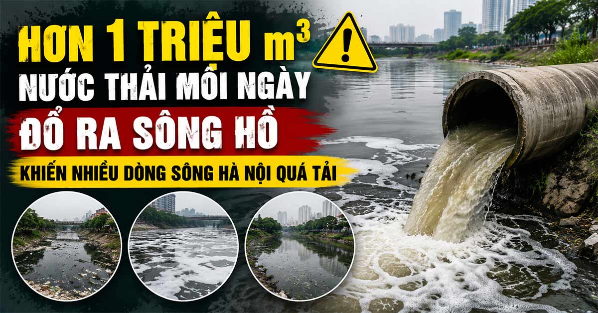 Hơn 1 Triệu m3 Nước Thải Mỗi Ngày Đổ Ra Sông Hồ Khiến Nhiều Dòng Sông Hà Nội Quá Tải