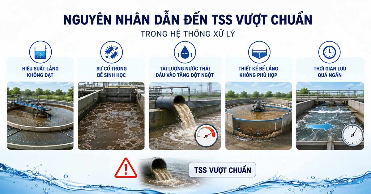 Nguyên nhân dẫn đến TSS vượt chuẩn