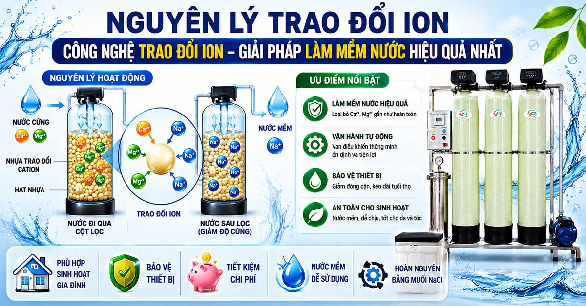 Công nghệ trao đổi ion – giải pháp làm mềm nước hiệu quả nhất