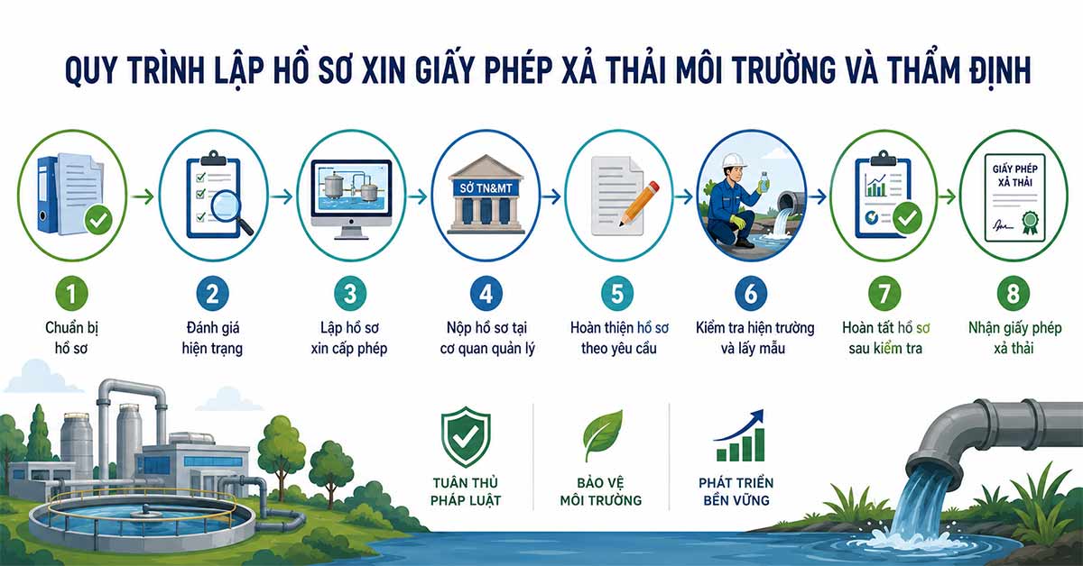 Quy trình lập hồ sơ xin giấy phép xả thải môi trường và thẩm định