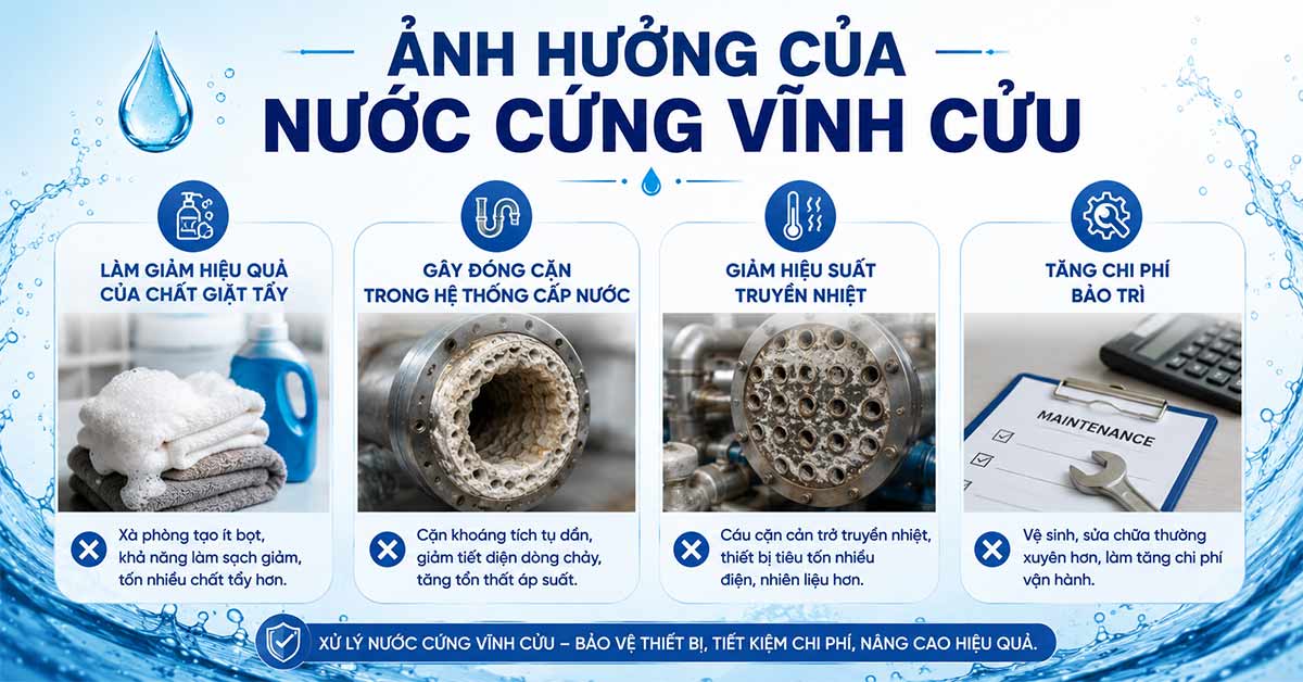 Ảnh hưởng của nước cứng vĩnh cửu