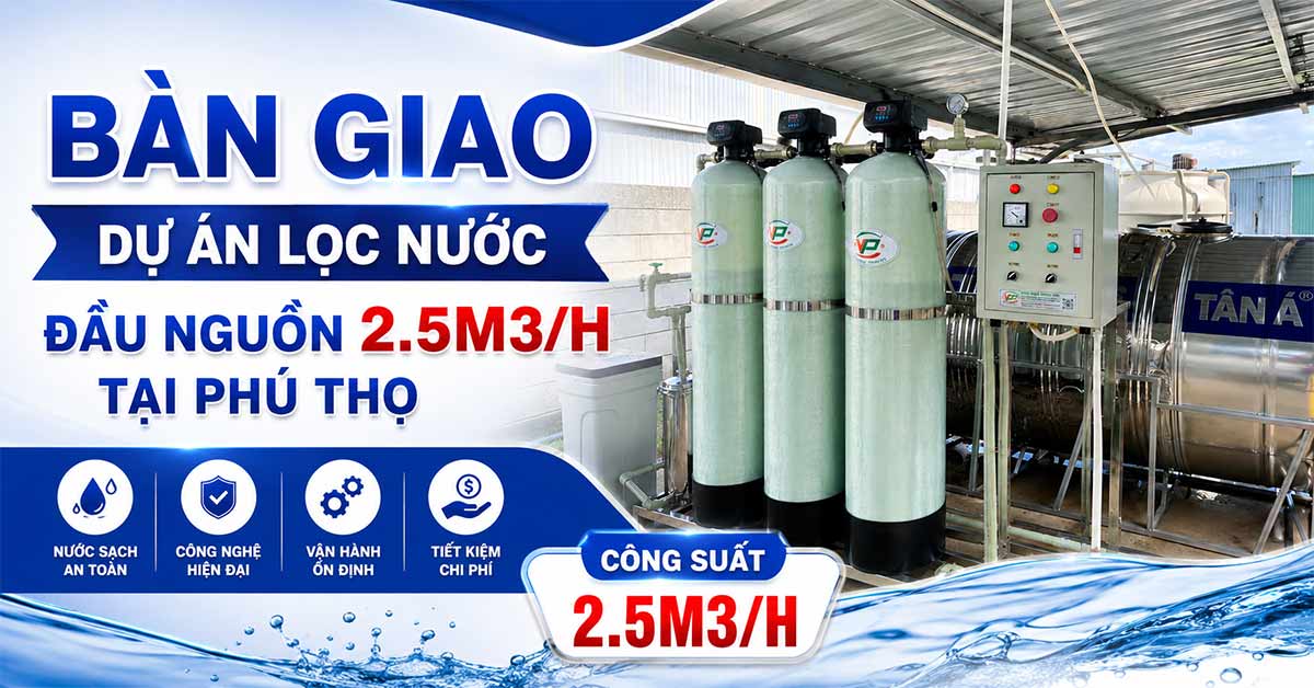 Bàn Giao Dự Án Lọc Nước Đầu Nguồn 2.5m3/h Tại Phú Thọ