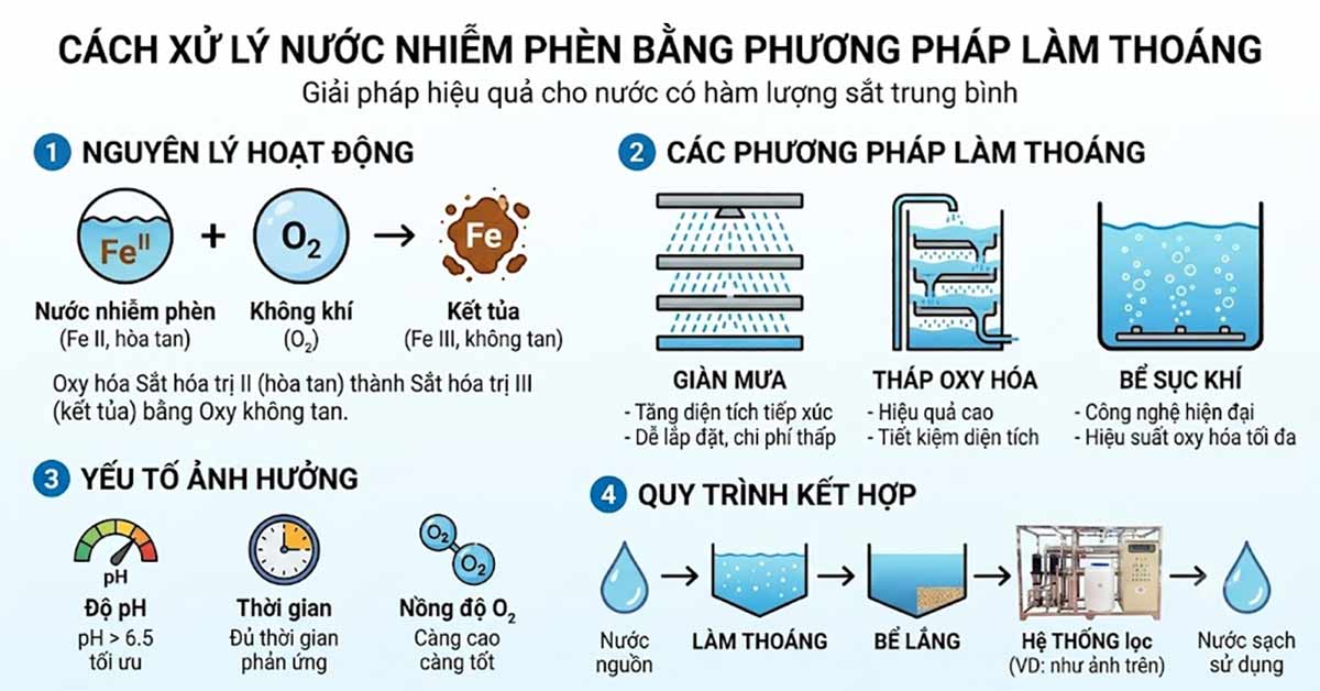 Cách xử lý nước nhiễm phèn bằng phương pháp làm thoáng