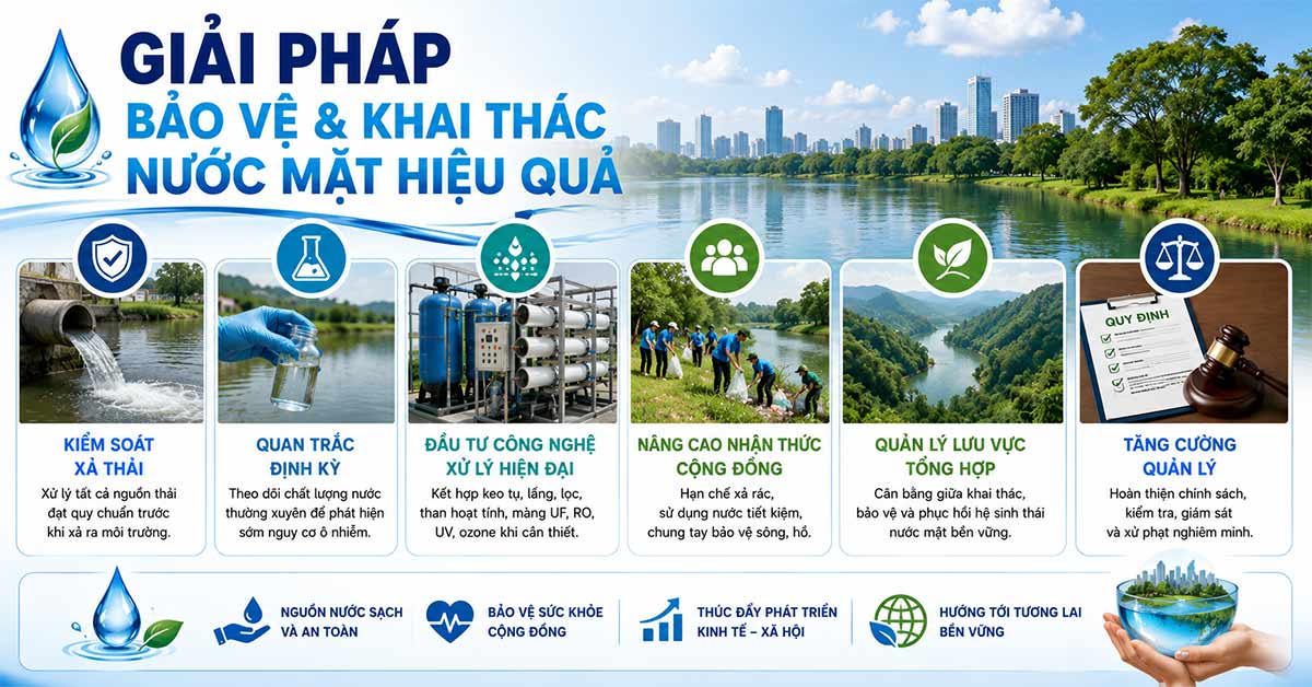 Giải pháp bảo vệ và khai thác nước mặt hiệu quả