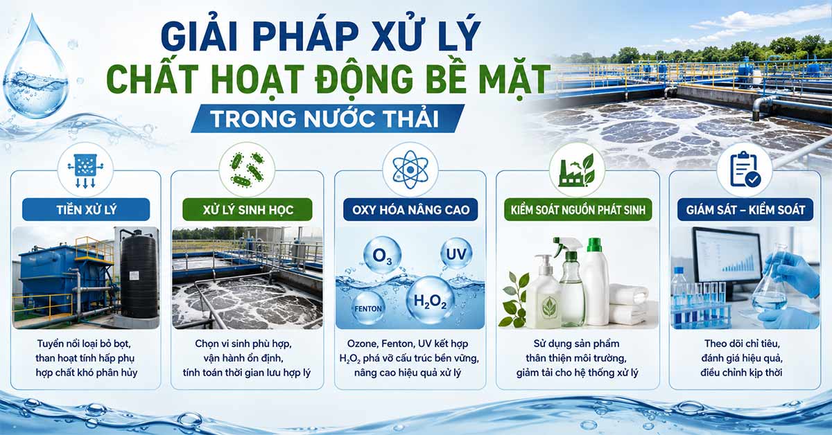 Giải pháp xử lý chất hoạt động bề mặt trong nước thải