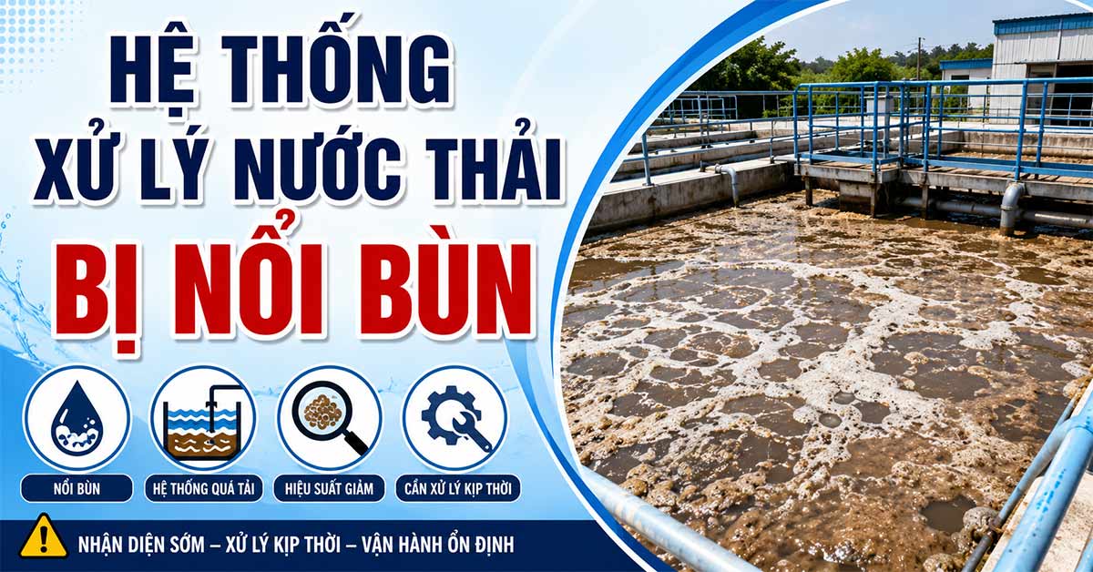 Hệ Thống Xử Lý Nước Thải Bị Nổi Bùn – Phân Tích Nguyên Nhân, Biện Pháp Khắc Phục Và Cách Ổn Định Vận Hành Lâu Dài