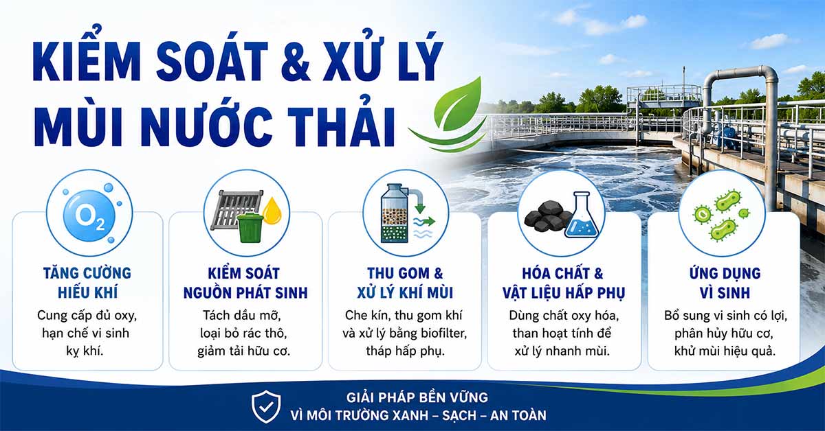 Cách kiểm soát và xử lý mùi nước thải