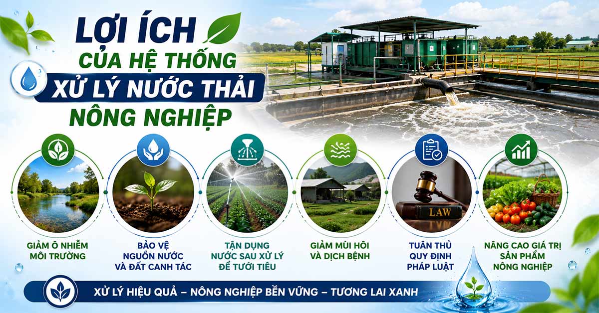 Lợi ích của hệ thống xử lý nước thải nông nghiệp