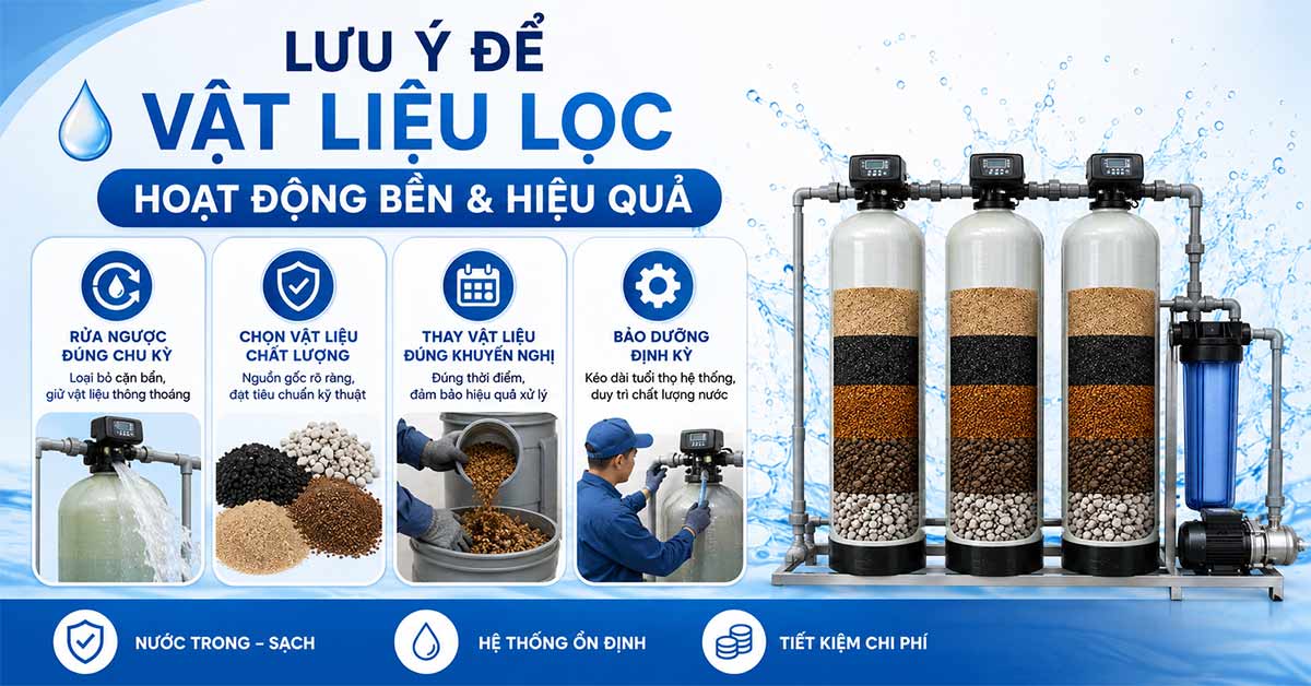 Lưu ý để vật liệu lọc hoạt động bền và hiệu quả